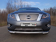 Защита передняя нижняя (овальная (с ходовыми огнями)) 75х42 мм ТСС для Nissan Pathfinder 2014-