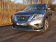Защита передняя нижняя (двойная) 76,1/50,8 мм ТСС для Nissan Pathfinder 2014-