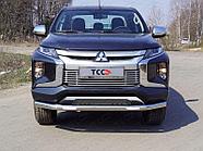 Защита передняя нижняя (с ДХО) 76,1 мм ТСС для Mitsubishi L200 2019-