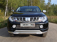 Защита передняя нижняя (овальная с ДХО) 75х42 мм ТСС для Mitsubishi L200 2015-2018