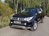 Защита передняя нижняя (овальная) 75х42 мм ТСС для Mitsubishi L200 2015-2018