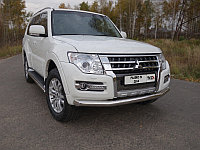 Защита передняя нижняя 76,1 мм ТСС для Mitsubishi Pajero IV 2014-