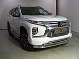 Защита передняя нижняя (двойная) 76,1/42,4 мм ТСС для Mitsubishi Pajero Sport 2021-, фото 3