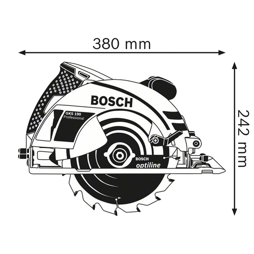 BOSCH 1400 Вт, 5500 об/мин, 190 мм, пила дисковая GKS 190 (0 601 623 000) - фото 3 - id-p108506752