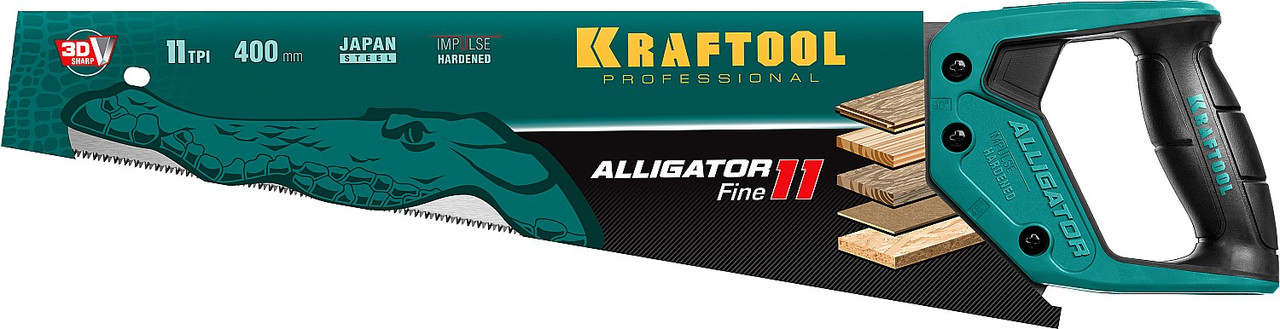 KRAFTOOL 11 TPI, 400 мм, ножовка для точного реза Alligator 11 15203-40 - фото 6 - id-p108507643