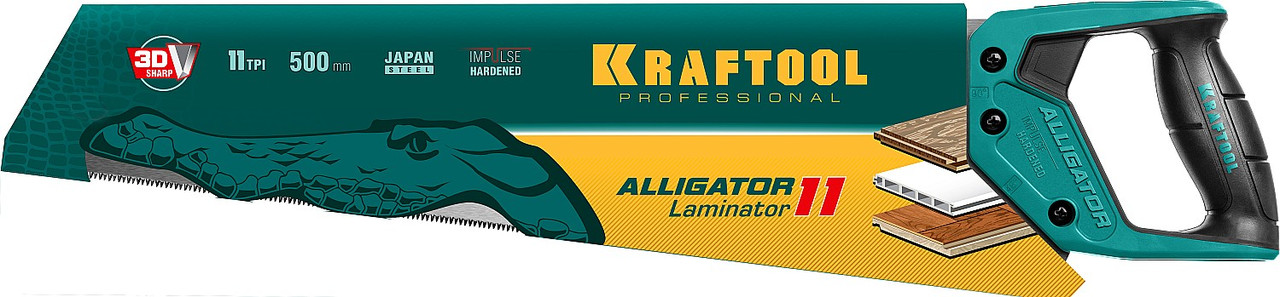 KRAFTOOL 11 TPI, 500 мм, ножовка по ламинату Alligator LAMINATOR 15207 - фото 5 - id-p108507648