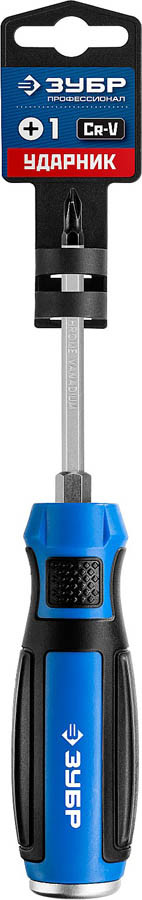 Отвертка ударная, сквозной Cr-V стержень, PH1 x 75 мм, усилитель под ключ, магнитный наконечник, двухкомп - фото 3 - id-p108508007