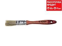 Кисть плоская ЗУБР "УНИВЕРСАЛ-МАСТЕР", натуральная щетина, деревянная ручка, 20мм (4-01003-020)