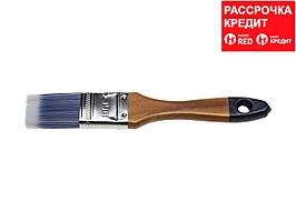 Кисть плоская ЗУБР "АКВА-МАСТЕР", искусственная щетина, деревянная ручка, 38мм (4-01007-038)