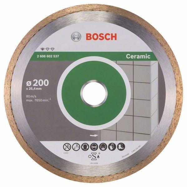 Алмазный отрезной круг по керамике Bosch Standard for Ceramic 200x25.4x1.6x7 мм - фото 2 - id-p108510574