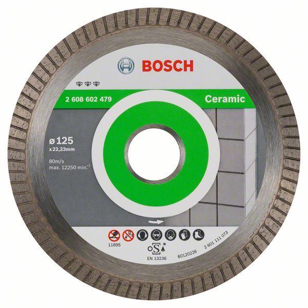 Алмазный отрезной круг по керамике Bosch Best for Ceramic Extraclean Turbo 125x22.23x1.4x7 мм - фото 2 - id-p108510589