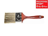 Кисть плоская STAYER "LASUR - LUX", деревянная ручка, смешанная щетина, 75мм (01051-075)