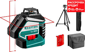 KRAFTOOL LL360 #3 нивелир лазерный, 2х360° , 20м/70м, IP54, точн. +/-0,2 мм/м, штатив, в коробке (34645-3)