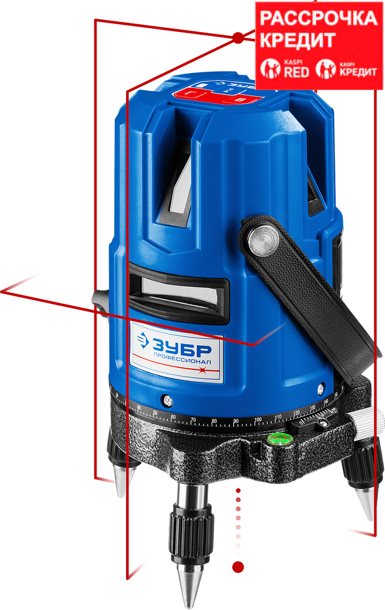 ЗУБР КРЕСТ-55, 4 верт, 3 гориз. линии, 20м/70м, точн. 0,3 мм/м, в кейсе (34904) - фото 1 - id-p108509859