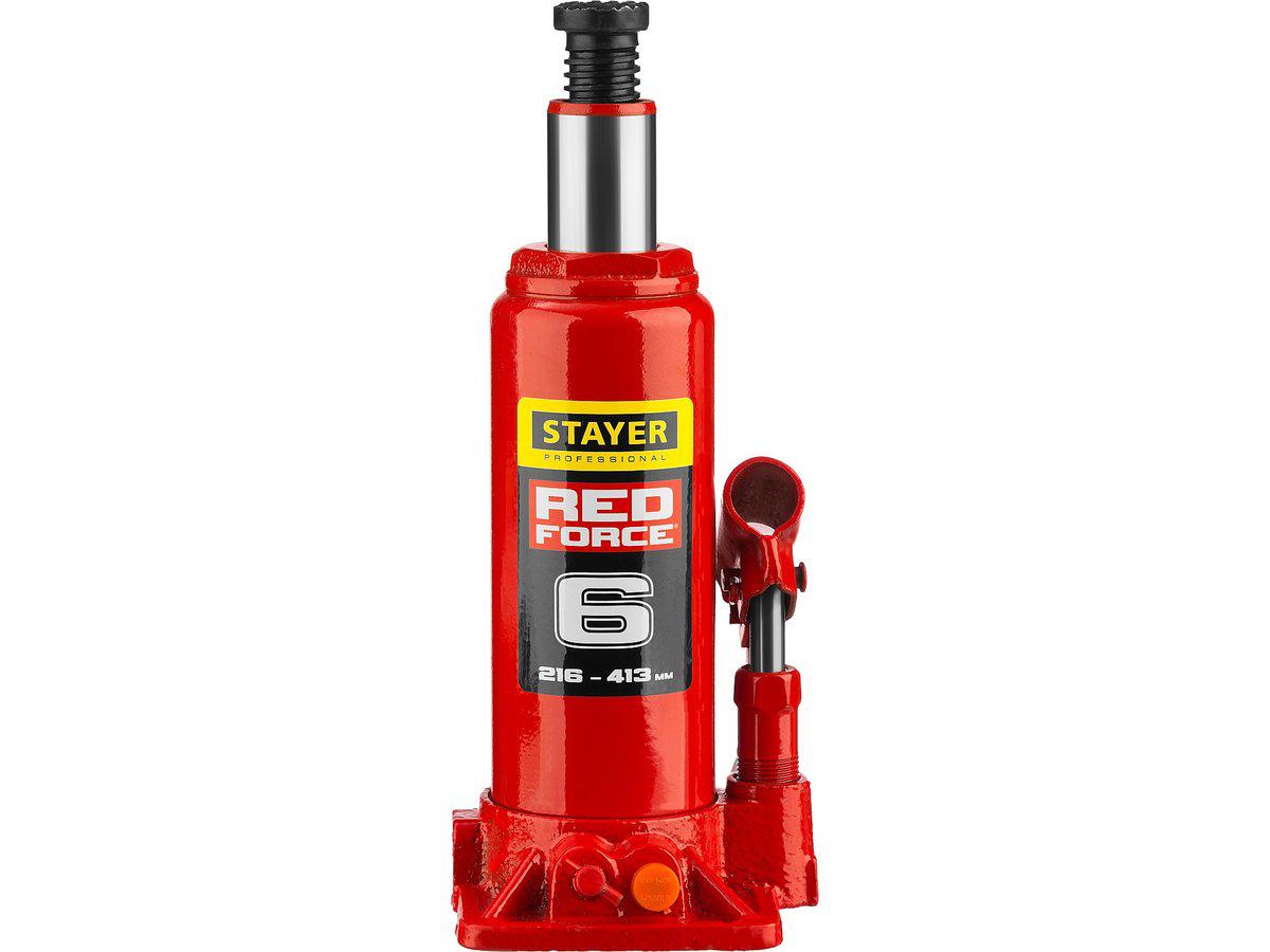 STAYER RED FORCE 6т 216-413мм домкрат бутылочный гидравлический (43160-6_z01) - фото 4 - id-p108509990