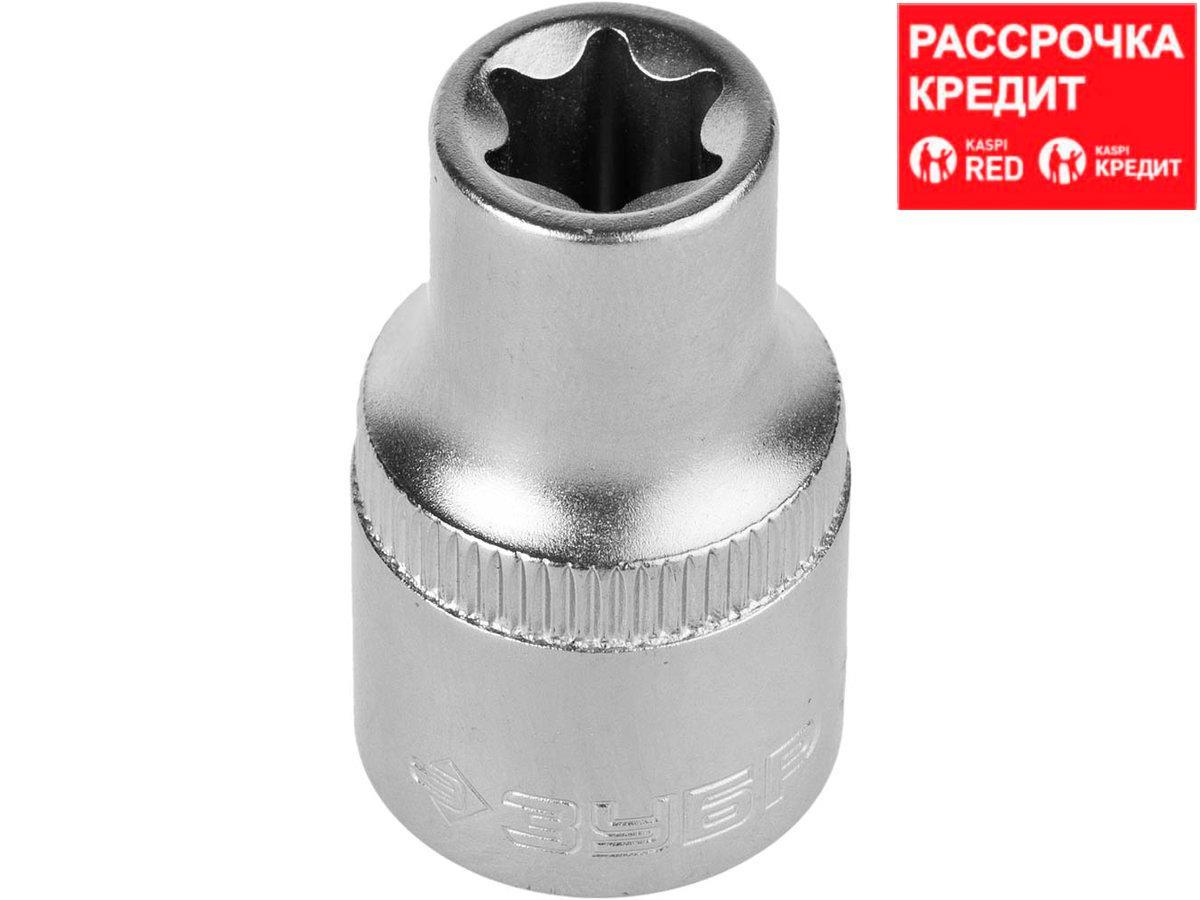 Головка торцовая ЗУБР "МАСТЕР" (1/2"), Cr-V, E-TORX, хроматированное покрытие, E10 (27719-10)