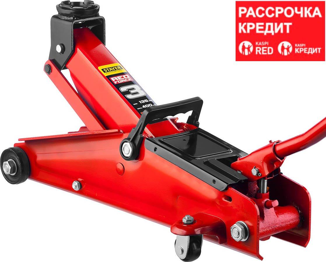 STAYER 3т, 135-400 мм, домкрат гидравлический подкатной RED FORCE 43154-3