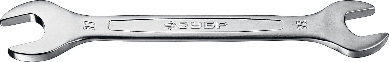 ЗУБР 24х27 мм, Cr-V сталь, хромированный, гаечный ключ рожковый 27010-24-27_z01 Профессионал - фото 2 - id-p108510090