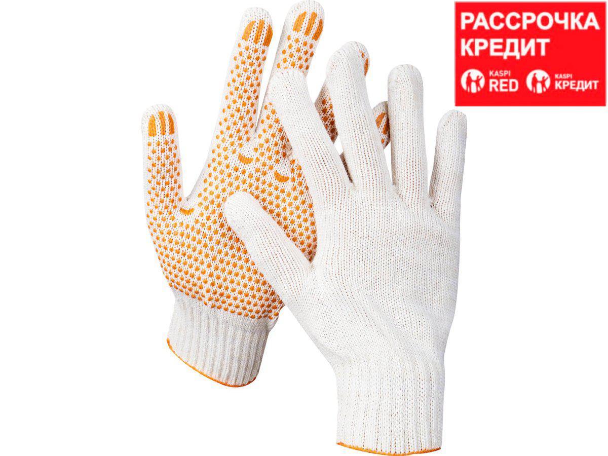 STAYER RIGID, размер L-XL, перчатки трикотажные для тяжелых работ, х/б 7 класс, с ПВХ-гель покрытием (точка)