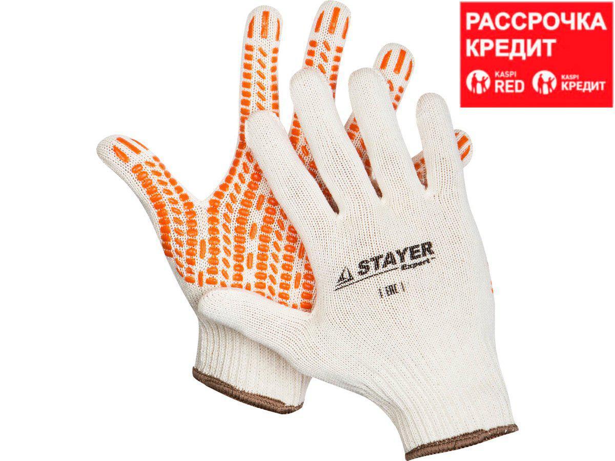 STAYER TRACK, размер L-XL, перчатки с увеличенной площадью ПВХ-гель покрытия "протектор", х/б 10 класс