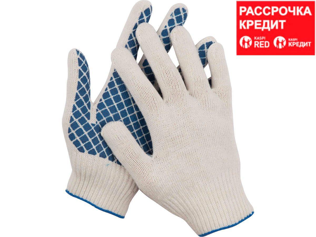 DEXX перчатки рабочие, х/б 7 класс, с обливной ладонью. (114001)