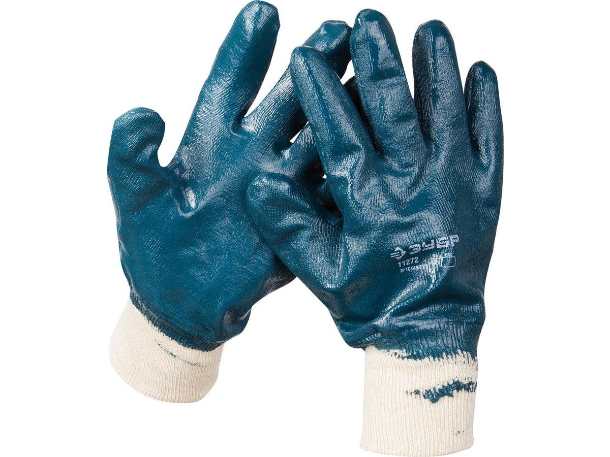Перчатки ЗУБР рабочие с манжетой, с полным нитриловым покрытием, размер L (9) (11272-L) - фото 2 - id-p108513802