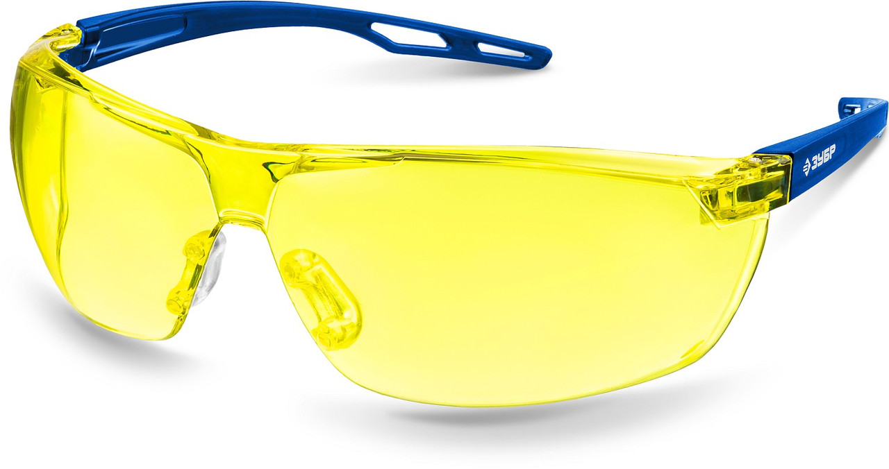 ЗУБР жёлтые, химическистойкие, защитные очки 110486