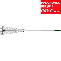 POCTOK РВ-15 грабли веерные с алюминиевым черенком, регулируемые, длина 1180 мм (39640)