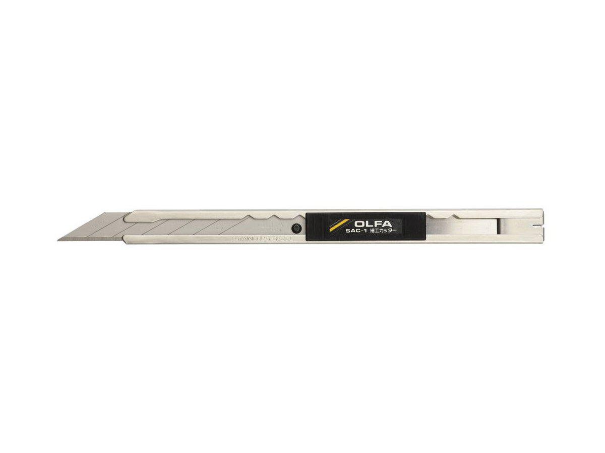 Нож OLFA для графических работ, корпус из нержавеющей стали, 9мм (OL-SAC-1) - фото 2 - id-p108514003