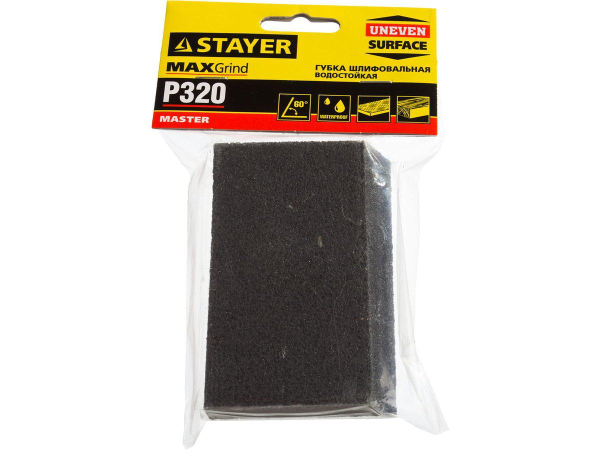 Губка шлифовальная STAYER "MASTER" угловая, зерно - оксид алюминия, Р320, 100 x 68 x 42 x 26 мм, средняя - фото 3 - id-p108513122