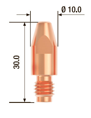 FUBAG Контактный наконечник M8х30 мм ECU D=0.8 мм (25 шт.) - фото 2 - id-p108516814