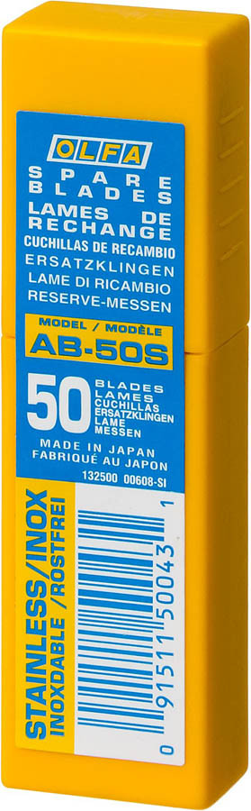 OLFA 50 шт., 9х80х0.38 мм, лезвия сегментированные OL-AB-50S