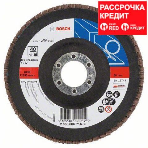 Лепестковый шлифовальный круг угловой Bosch Expert for Metal K 40, 125 мм, фото 1