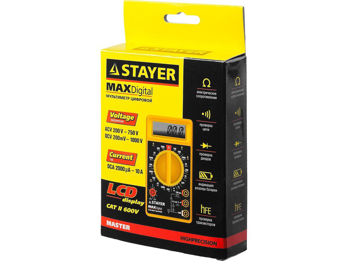 Мультиметр STAYER "MASTER" MAXDigital цифровой (45306) - фото 7 - id-p108514292