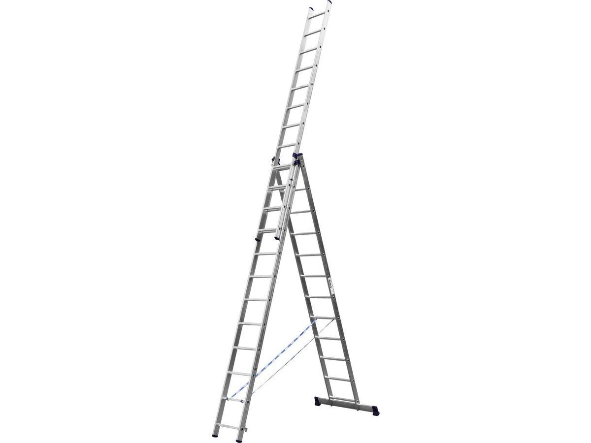 Лестница СИБИН универсальная, трехсекционная со стабилизатором, 12 ступеней (38833-12) - фото 2 - id-p108514503