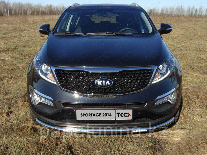 Защита передняя нижняя (с ДХО) 60,3 мм ТСС для Kia Sportage 2014-2015