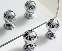 Мебельная ручка кнопка Dabora, материал латунь Серебро 30мм