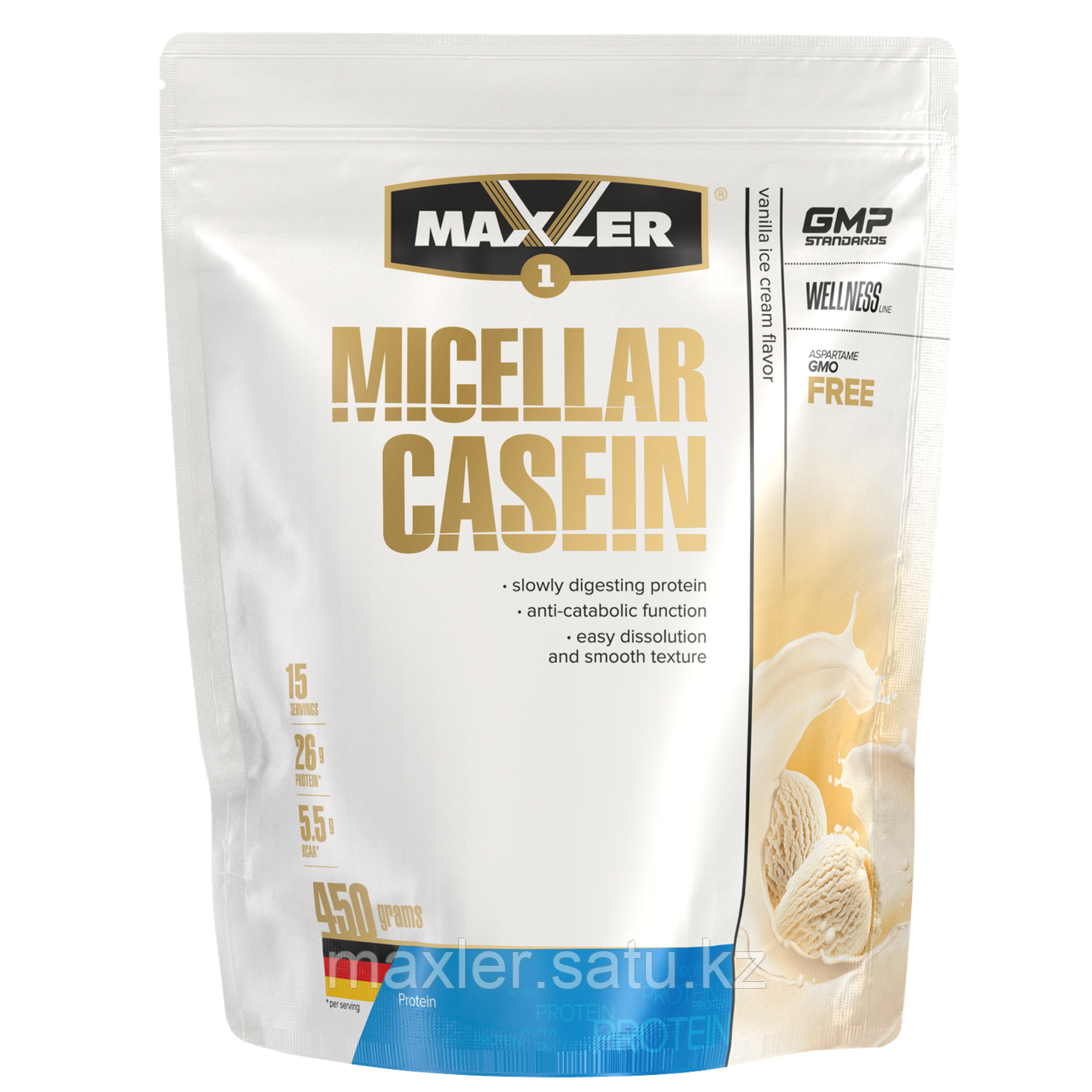 Maxler Micellar Casein Пакет 450г Ванильное Мороженое - фото 1 - id-p108517522