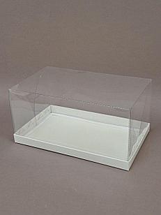 Коробка с прозрачной крышкой 25*15*12см, дно белоее