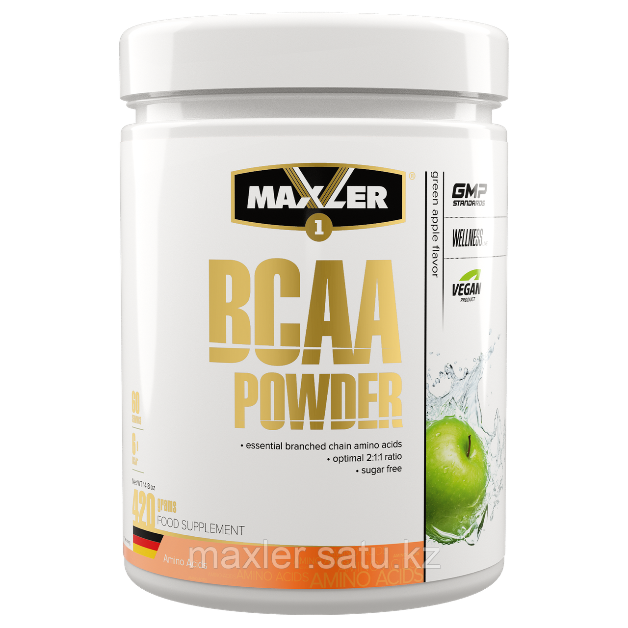 Аминокислота Maxler BCAA Powder Банка 420г Зеленое Яблоко - фото 1 - id-p108425672