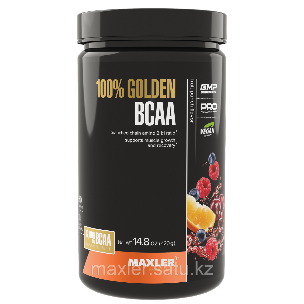 Аминокислоты Maxler 100% Golden BCAA Банка 420г Фруктовый Пунш - фото 1 - id-p108424764