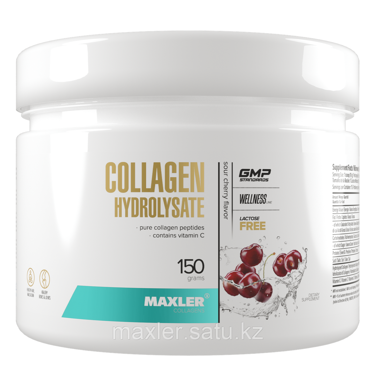 Maxler Collagen Hydrolysate Банка 150г Вишня - фото 1 - id-p108517972