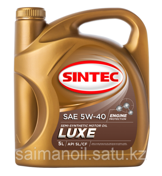 Масло моторное полусинтетическое SINTEC LUXE SAE 5W-40 API SL/CF 5 л - фото 1 - id-p107632313
