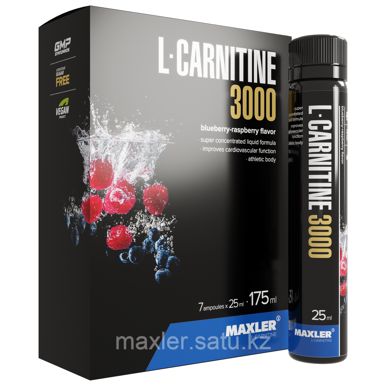 Maxler L-Carnitine 3000 Shots Коробка 7х25 мл Черника-Малина - фото 1 - id-p108517934