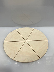 Доска для пиццы d=400*12 мм. на 6 сегментов, фанера