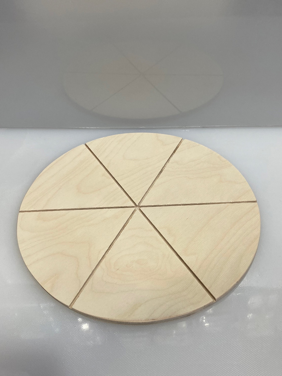 Пиццаға арналған тақта d=30*1,2 см. 6 сегменттен, фанера қайың - фото 1 - id-p50451953