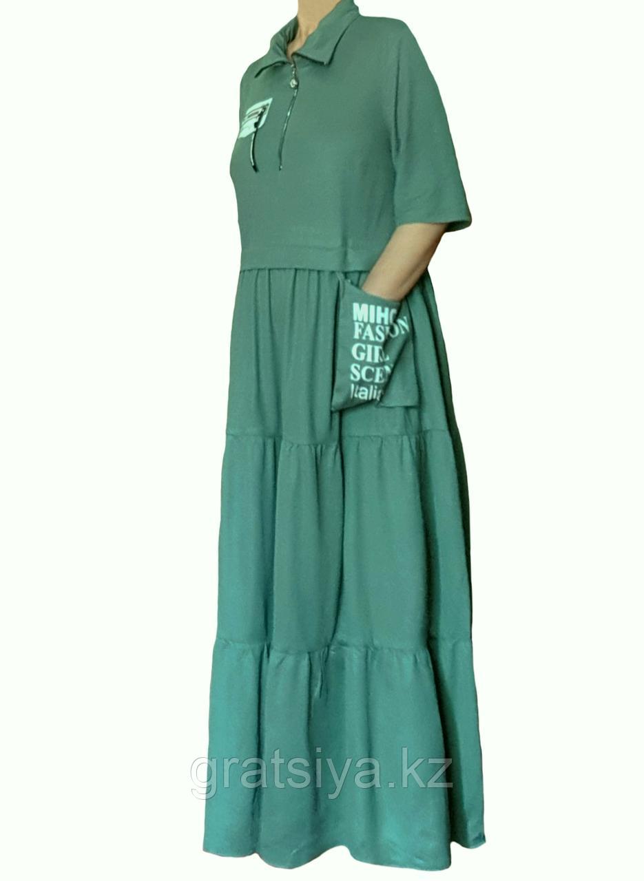 Длинное Платье Свободного Кроя Больших размеров 50-56 размера - фото 3 - id-p98957991
