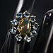 Роскошное кольцо с натуральным черным Опалом 17 мм, фото 3