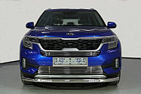 Защита передняя нижняя (с ДХО) 60,3 мм ТСС для Kia Seltos 2020-