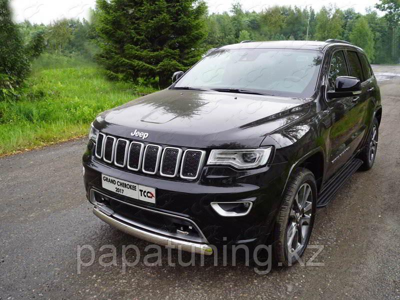 Защита передняя (овальная короткая) 75х42 мм ТСС для Jeep Grand Cherokee 2017-, фото 1